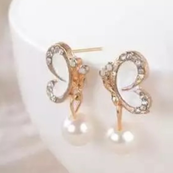 NEW💙💎🦋BEAUTIFUL💛GOLDEN WHITE BUTTERFLIES🦋💎💙 - Picture 7 of 8